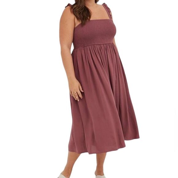 Torrid Midi Challis Smocked Tiered Sleeveless Dress Size 4 NWT - Picture 11 of 11